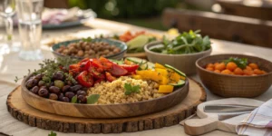 Blue Zone Dinner Recipe Spread Featuring Whole Foods