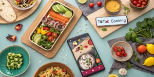 Featured image showcasing TikTok dinner recipes with phone and ingredients