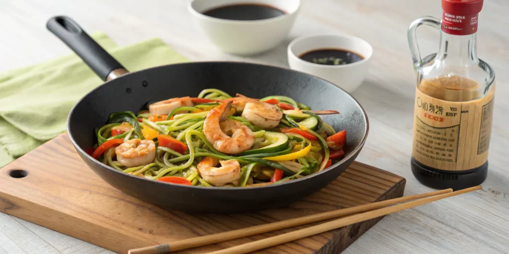 Zucchini noodle stir-fry TikTok dinner recipe